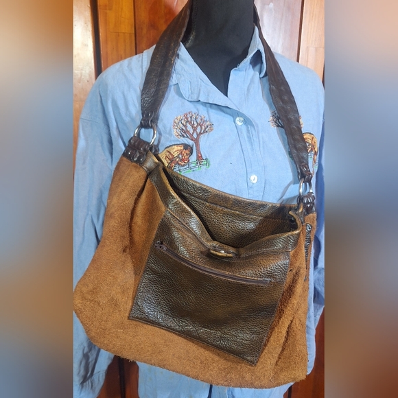 🐂Vintage CRYSTAL PISTOL unique, distressed leather over-the- shoulder purse - Picture 13 of 16